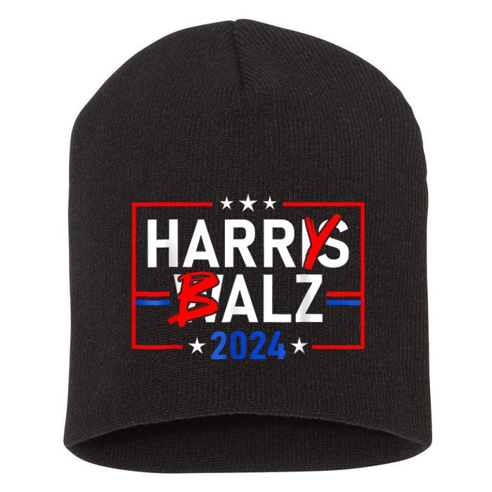 Funny Harris Walz 24 Harry Balz 2024 Meme Democratics Vote Short Acrylic Beanie