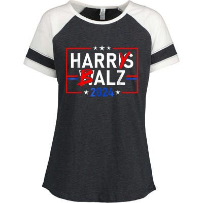 Funny Harris Walz 24 Harry Balz 2024 Meme Democratics Vote Enza Ladies Jersey Colorblock Tee