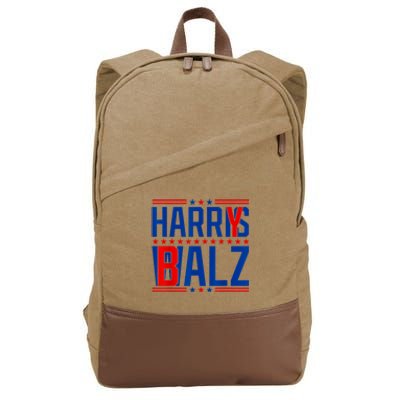 Funny Harris Walz 24 Harry Balz 2024 Meme Democratics Vote Cotton Canvas Backpack