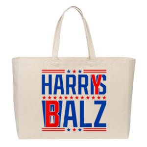 Funny Harris Walz 24 Harry Balz 2024 Meme Democratics Vote Cotton Canvas Jumbo Tote