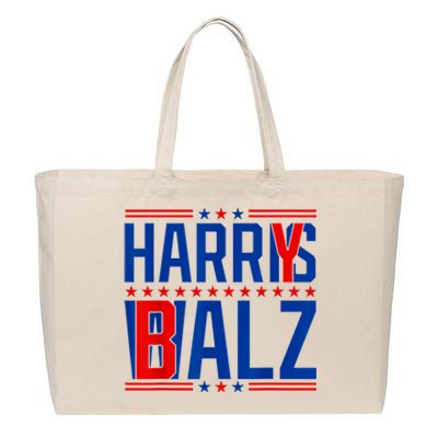 Funny Harris Walz 24 Harry Balz 2024 Meme Democratics Vote Cotton Canvas Jumbo Tote