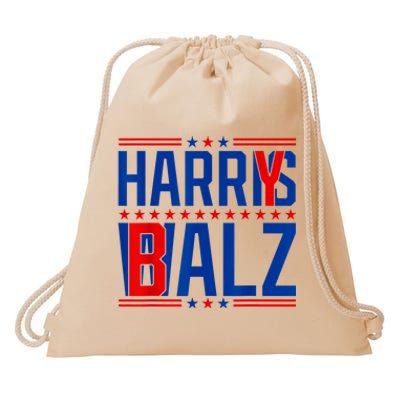 Funny Harris Walz 24 Harry Balz 2024 Meme Democratics Vote Drawstring Bag