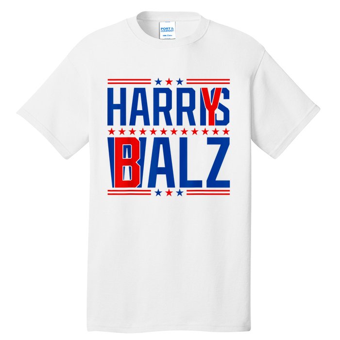 Funny Harris Walz 24 Harry Balz 2024 Meme Democratics Vote Tall T-Shirt