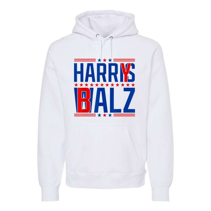 Funny Harris Walz 24 Harry Balz 2024 Meme Democratics Vote Premium Hoodie