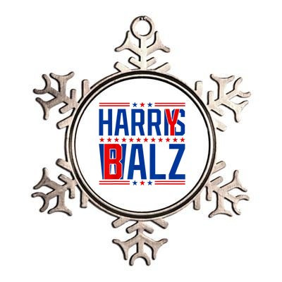 Funny Harris Walz 24 Harry Balz 2024 Meme Democratics Vote Metallic Star Ornament