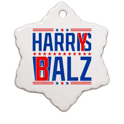 Funny Harris Walz 24 Harry Balz 2024 Meme Democratics Vote Ceramic Star Ornament