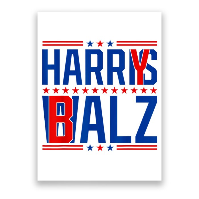 Funny Harris Walz 24 Harry Balz 2024 Meme Democratics Vote Poster