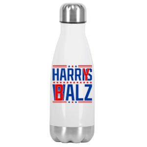 Funny Harris Walz 24 Harry Balz 2024 Meme Democratics Vote Stainless Steel Insulated Water Bottle