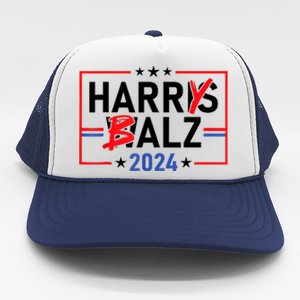 Funny Harris Walz 24 Harry Balz 2024 Meme Democratics Vote Trucker Hat