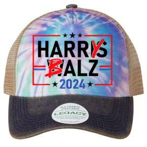 Funny Harris Walz 24 Harry Balz 2024 Meme Democratics Vote Legacy Tie Dye Trucker Hat