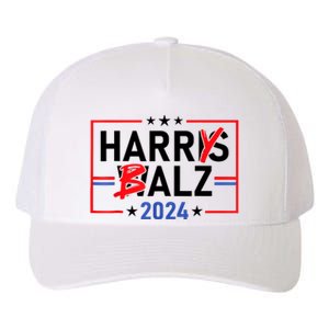 Funny Harris Walz 24 Harry Balz 2024 Meme Democratics Vote Yupoong Adult 5-Panel Trucker Hat