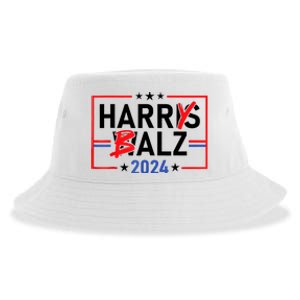 Funny Harris Walz 24 Harry Balz 2024 Meme Democratics Vote Sustainable Bucket Hat