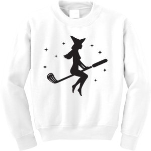 Funny Halloween Witch Golf Stick Women Golfer Golfing Vneck Kids Sweatshirt