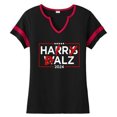 Funny Harris Walz 24 Hairy Balz 2024 Meme Democratics Vote Ladies Halftime Notch Neck Tee