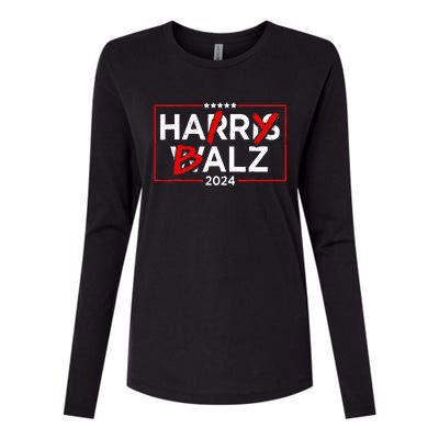 Funny Harris Walz 24 Hairy Balz 2024 Meme Democratics Vote Womens Cotton Relaxed Long Sleeve T-Shirt