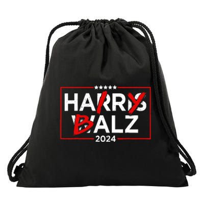 Funny Harris Walz 24 Hairy Balz 2024 Meme Democratics Vote Drawstring Bag