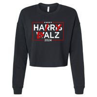 Funny Harris Walz 24 Hairy Balz 2024 Meme Democratics Vote Cropped Pullover Crew