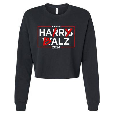 Funny Harris Walz 24 Hairy Balz 2024 Meme Democratics Vote Cropped Pullover Crew