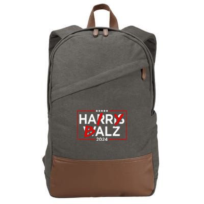 Funny Harris Walz 24 Hairy Balz 2024 Meme Democratics Vote Cotton Canvas Backpack