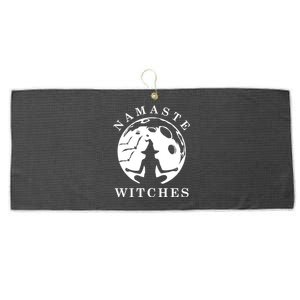 Funny Halloween Witch Yoga Namaste Cute Design Meaningful Gift Large Microfiber Waffle Golf Towel