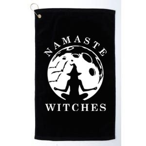 Funny Halloween Witch Yoga Namaste Cute Design Meaningful Gift Platinum Collection Golf Towel