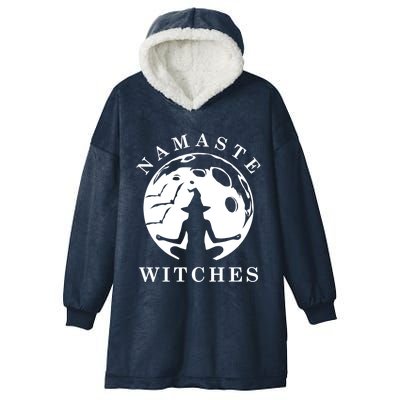 Funny Halloween Witch Yoga Namaste Cute Design Meaningful Gift Hooded Wearable Blanket