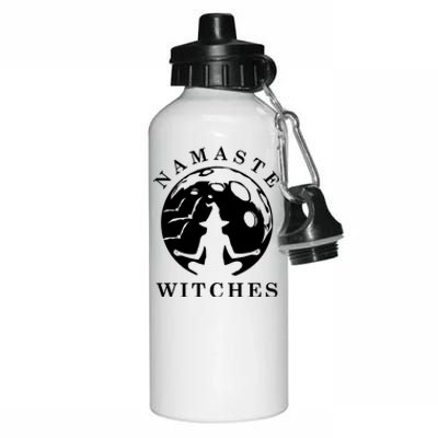 Funny Halloween Witch Yoga Namaste Cute Design Meaningful Gift Aluminum Water Bottle