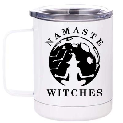 Funny Halloween Witch Yoga Namaste Cute Design Meaningful Gift 12 oz Stainless Steel Tumbler Cup