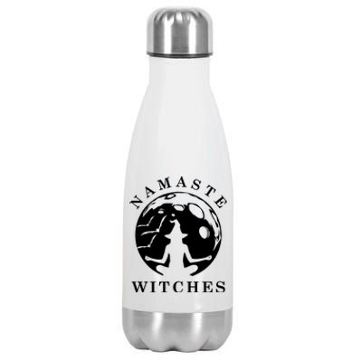 Funny Halloween Witch Yoga Namaste Cute Design Meaningful Gift Stainless Steel Insulated Water Bottle