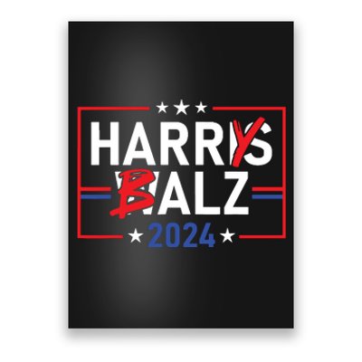 Funny Harris Walz 24 Harry Balz 2024 Meme Democratics Vote Poster