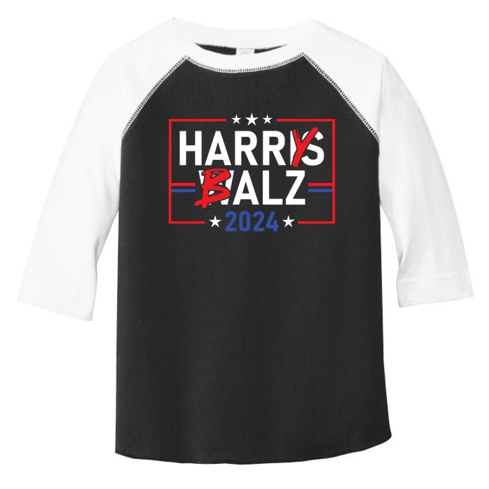 Funny Harris Walz 24 Harry Balz 2024 Meme Democratics Vote Toddler Fine Jersey T-Shirt