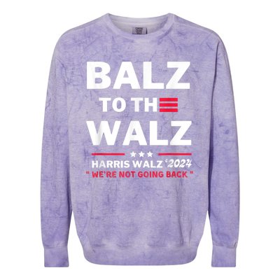 Funny Harris Waltz Election Balz To The Walz Colorblast Crewneck Sweatshirt