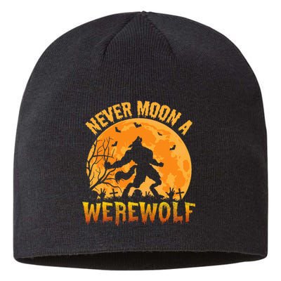 Funny Halloween Werewolf Moon Howl Sustainable Beanie