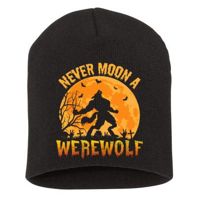 Funny Halloween Werewolf Moon Howl Short Acrylic Beanie