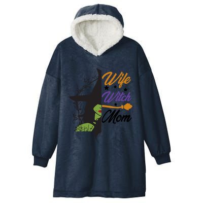 Funny Halloween Wife Witch Mom Gift Hooded Wearable Blanket