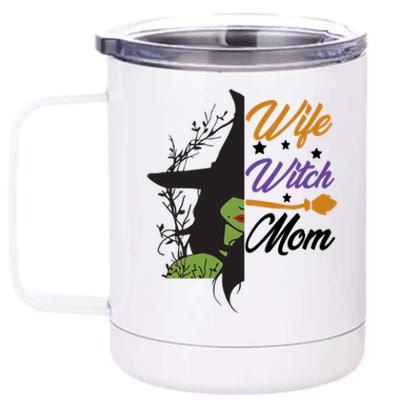 Funny Halloween Wife Witch Mom Gift 12 oz Stainless Steel Tumbler Cup