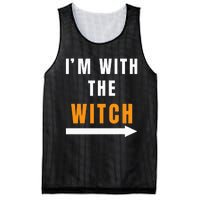 Funny Halloween Witch Costume I'm With The Witch Mesh Reversible Basketball Jersey Tank