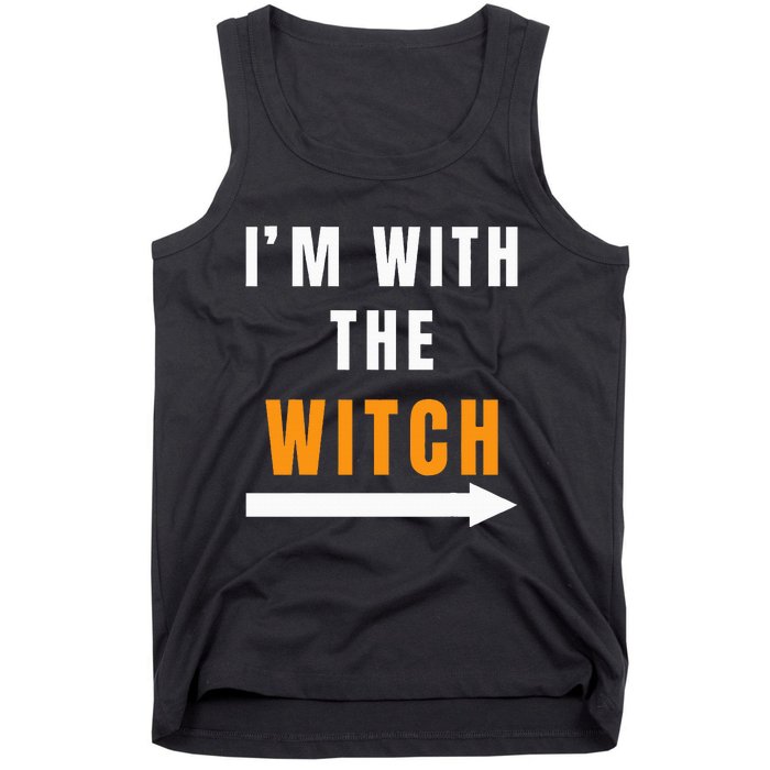 Funny Halloween Witch Costume I'm With The Witch Tank Top