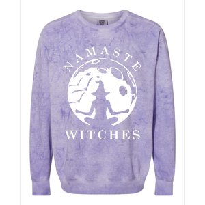 Funny Halloween Witch Yoga Namaste Gift Colorblast Crewneck Sweatshirt