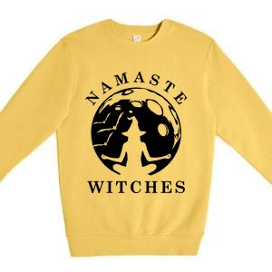 Funny Halloween Witch Yoga Namaste Gift Premium Crewneck Sweatshirt