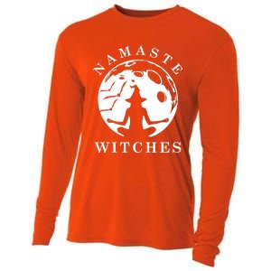 Funny Halloween Witch Yoga Namaste Gift Cooling Performance Long Sleeve Crew