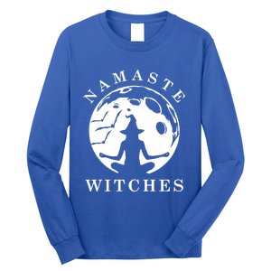 Funny Halloween Witch Yoga Namaste Gift Long Sleeve Shirt