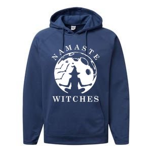 Funny Halloween Witch Yoga Namaste Gift Performance Fleece Hoodie