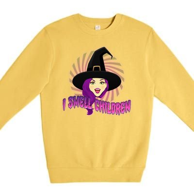 Funny Halloween Witch I Smell Children Premium Crewneck Sweatshirt