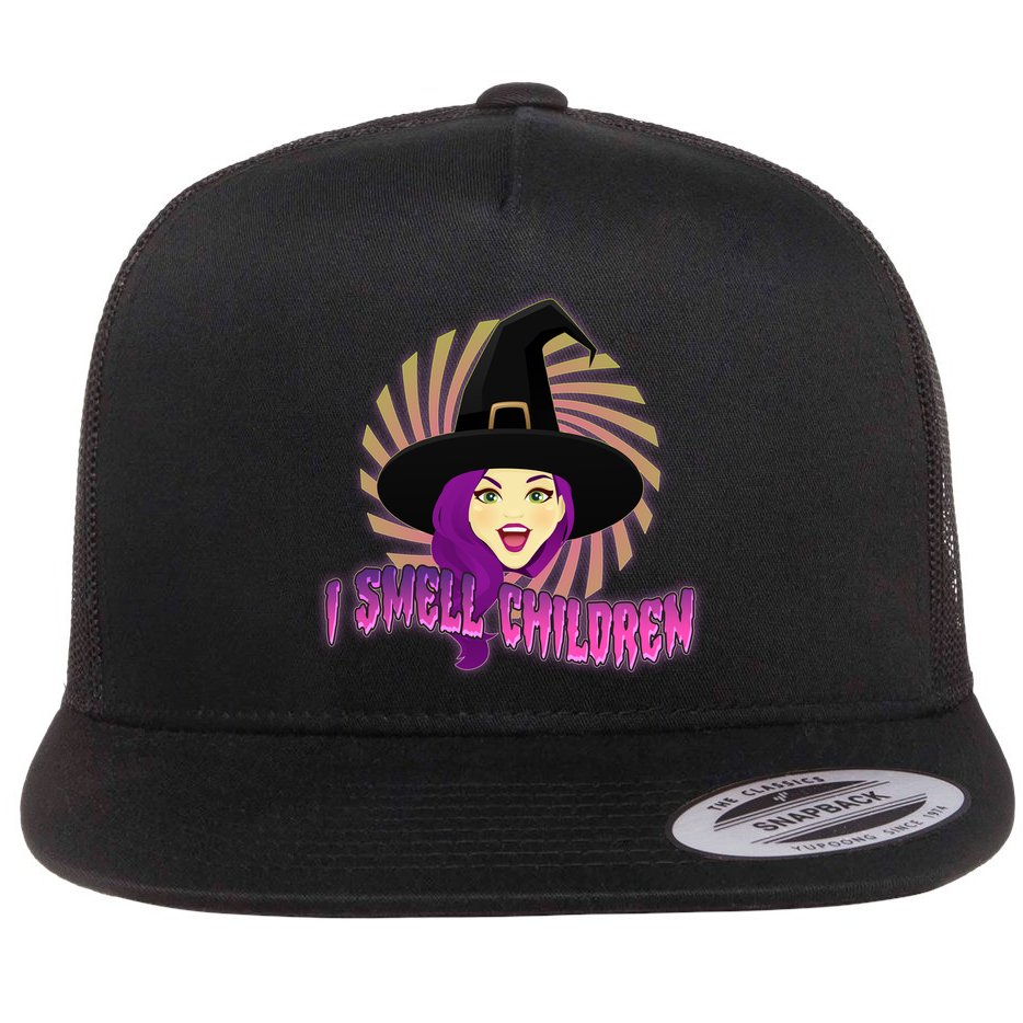 Funny Halloween Witch I Smell Children Flat Bill Trucker Hat