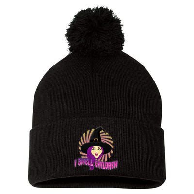 Funny Halloween Witch I Smell Children Pom Pom 12in Knit Beanie