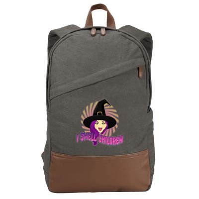 Funny Halloween Witch I Smell Children Cotton Canvas Backpack