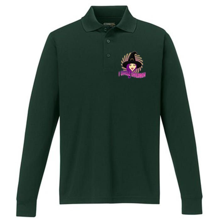 Funny Halloween Witch I Smell Children Performance Long Sleeve Polo