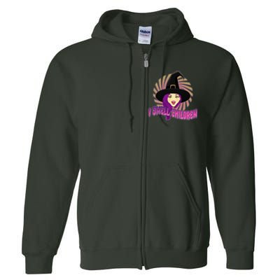 Funny Halloween Witch I Smell Children Full Zip Hoodie