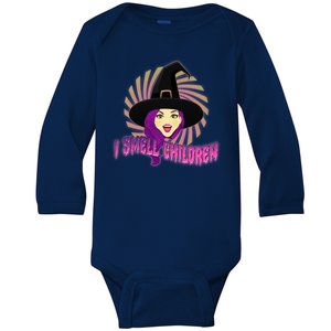 Funny Halloween Witch I Smell Children Baby Long Sleeve Bodysuit